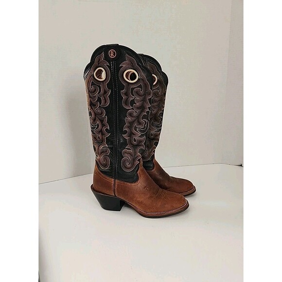 Beautiful Tall Women's Tony Lama 3R Buckaroo Brown Boots Size 9B Used - Picture 1 of 11